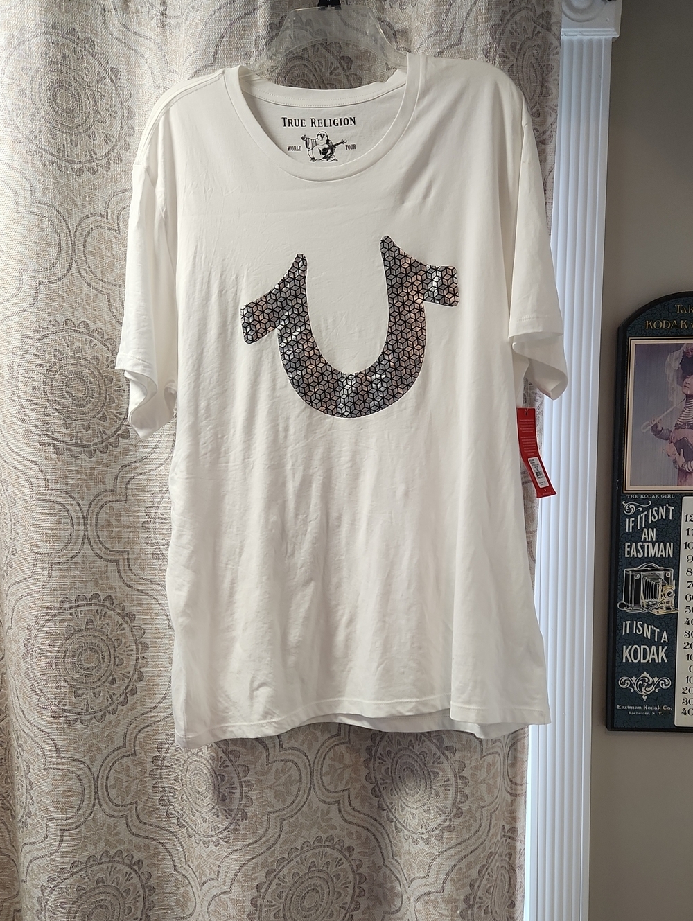 True Religion White Logo Graphic Tee NWT